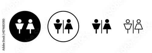 Toilet icon vector isolated on white background. Toilet sign. Man and woman restroom sign vector. Male and female icon