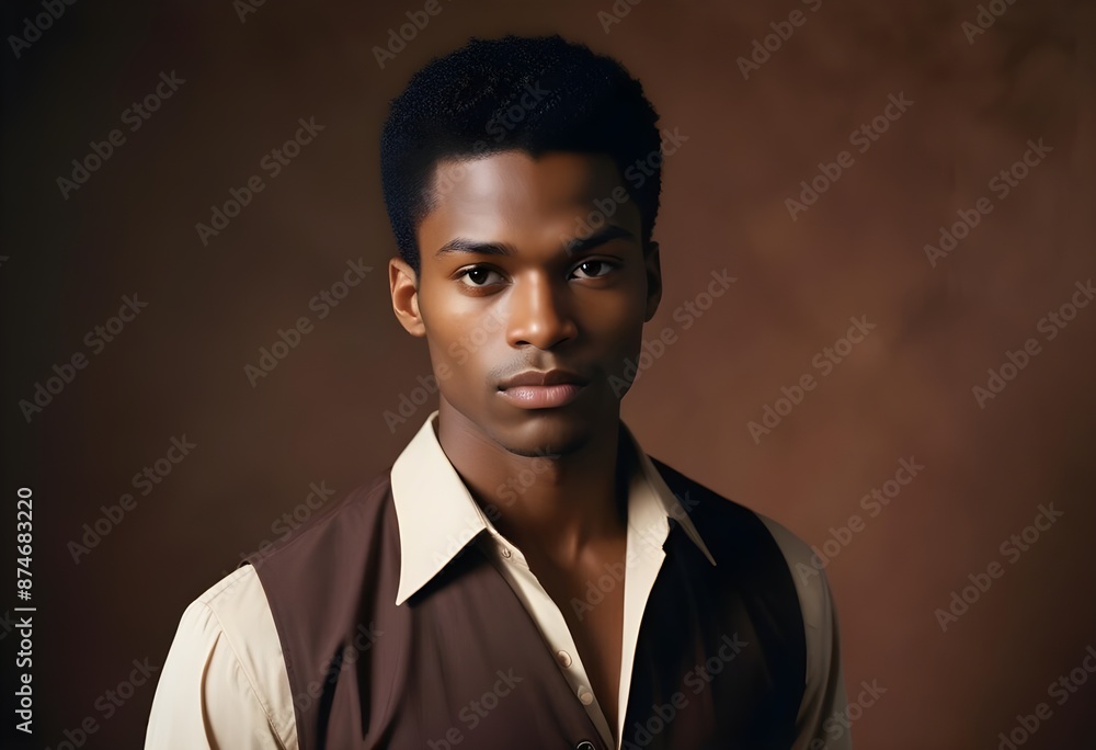 Obraz premium Black man in suit on clean background