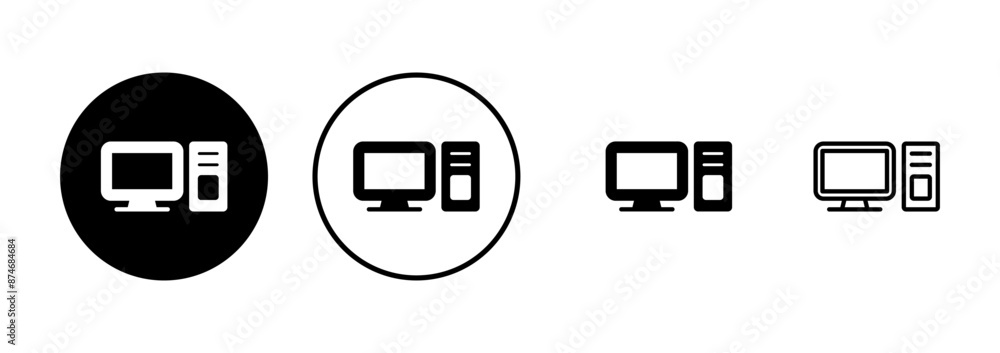 Computer icon vector isolated on white background. PC Icon vector. Computer monitor icon. Flat PC symbol Computer icon vector isolated on white background. PC Icon vector. Computer monitor icon. Flat PC symbol
