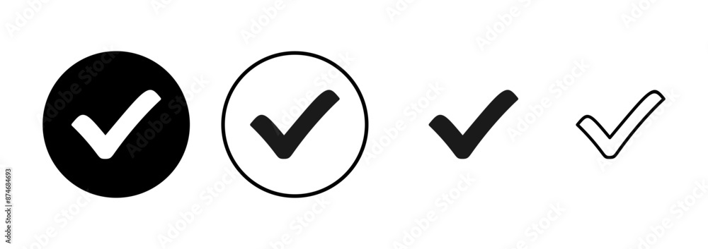 Check icon vector isolated on white background. check mark icon. check list button icon. Tick Check icon vector isolated on white background. check mark icon. check list button icon. Tick