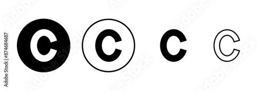 Copyright icon vector isolated on white background. copyright symbols