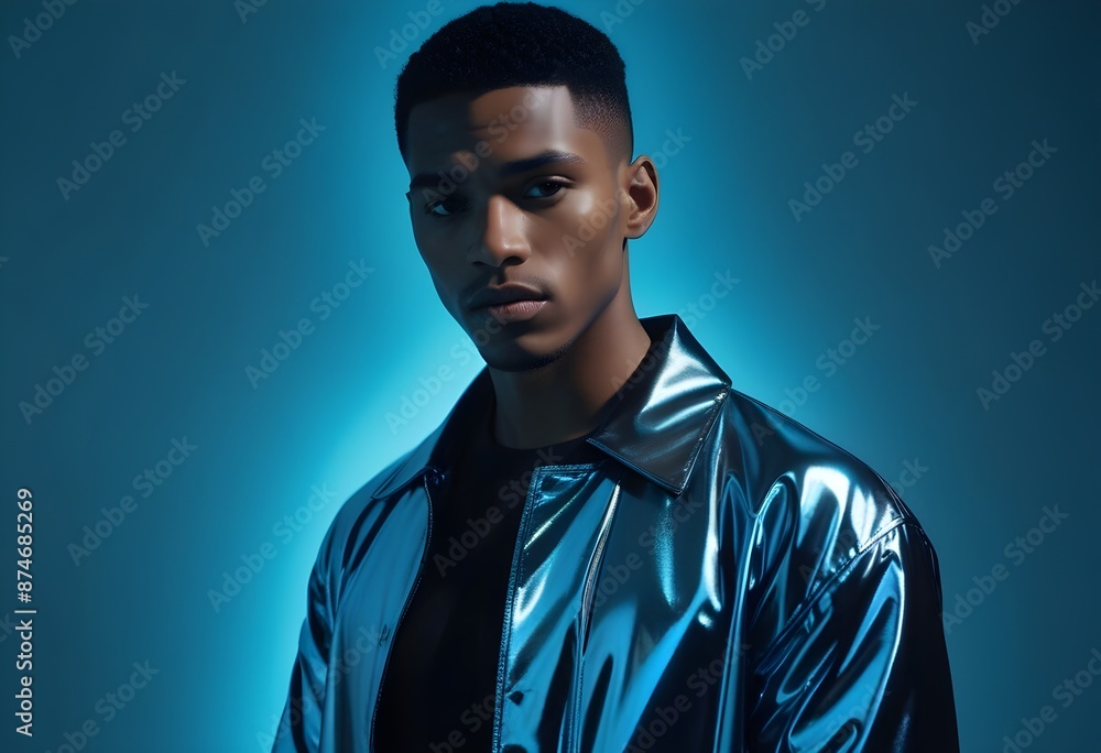 Obraz premium Black man in suit on clean background