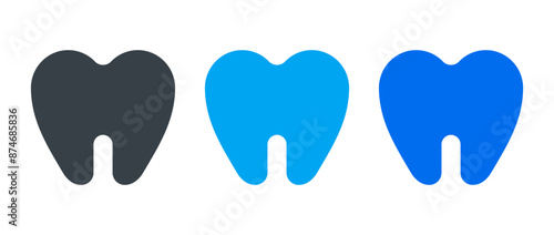 Tooth and teeth icon set set isolated on white background