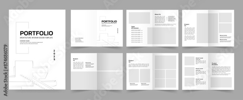 Architecture portfolio template or Portfolio layout design. A4 size brochure design for interior