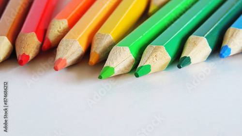 Colorful colored pencils for thinking about art design