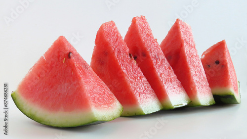 watermelon slices, summer cut fruit photo