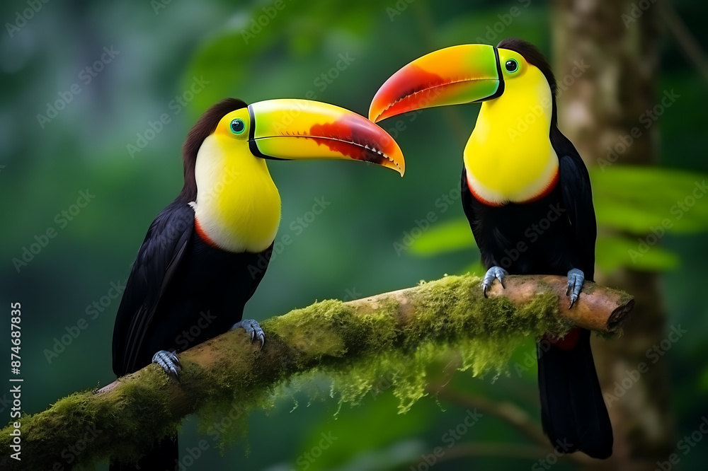 Toucan bird in the rainforest of Borneo. Toucan bird in the rainforest of Borneo.