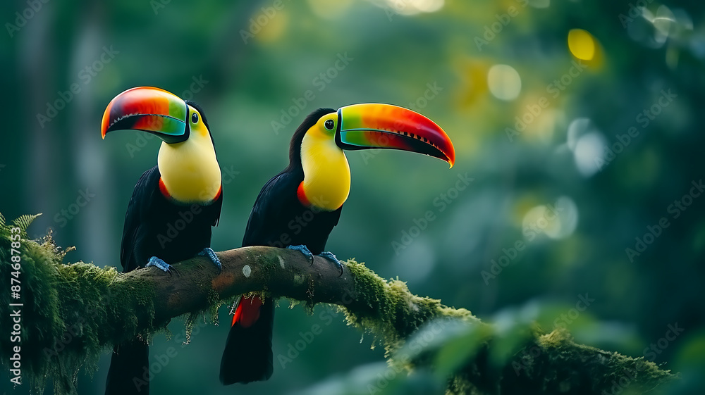 Obraz premium Toucan bird in the rainforest of Borneo.