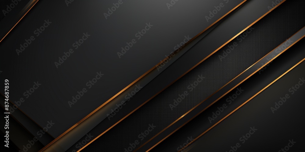 Abstract background with dark geometric shapes and golden lines Abstract background with dark geometric shapes and golden lines