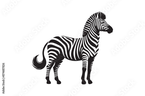 Zebra silhouette vector illustration.