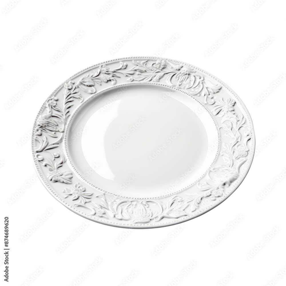 White plate isolate on transparent png.
White plate isolate on transparent png.