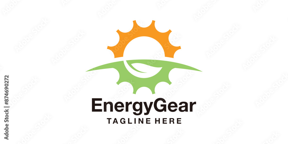 logo design energy gear, solar, sun, leaf, organic, nature, machine, repair. logo design icon, vector, symbol, creative, idea. logo design energy gear, solar, sun, leaf, organic, nature, machine, repair. logo design icon, vector, symbol, creative, idea.