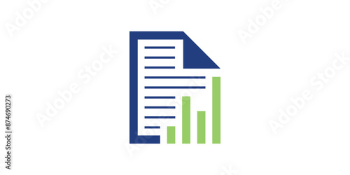 logo design financial data, file, document, graph, profit, success. logo design icon, vector, symbol, creative, idea.