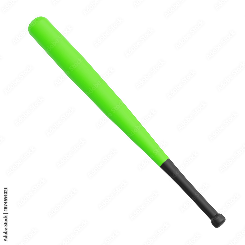 3D Rendering Black and Green Baseball Bat Illustration 3D Rendering Black and Green Baseball Bat Illustration