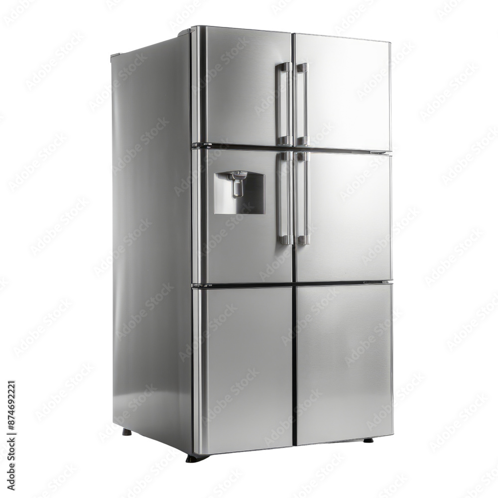 Refrigerator isolate on transparent png.
Refrigerator isolate on transparent png.