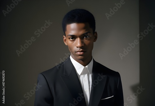 Black man in suit on clean background