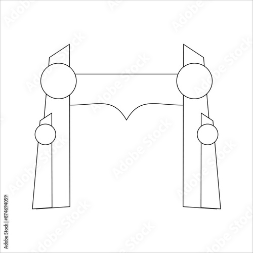 Linear indonesian independence day icon vector illustration