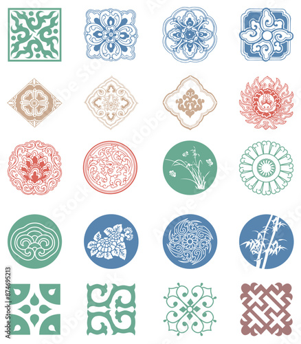 Chinese style pane pattern pattern