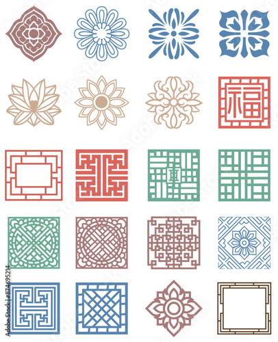 Chinese style pane pattern pattern