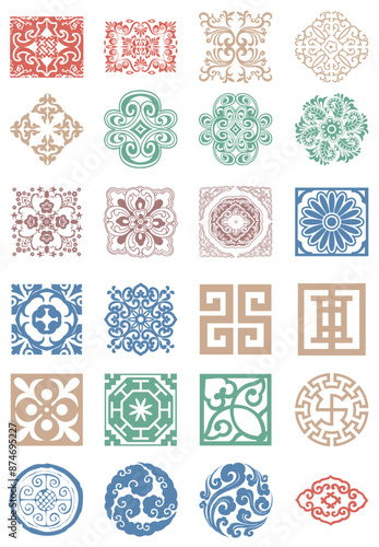 Chinese style pane pattern pattern