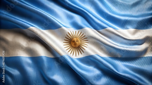argentina flag made of premium wavy fabric with cinematic scene. argentina flag background