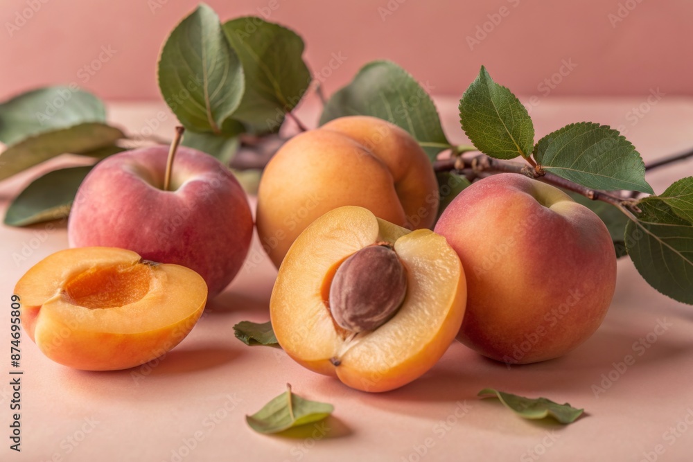 A close up of a apricot with the pit removed A close up of a apricot with the pit removed