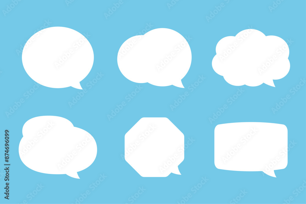 White painted simple speech bubble
White painted simple speech bubble