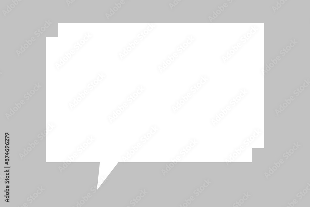 White painted simple speech bubble
White painted simple speech bubble