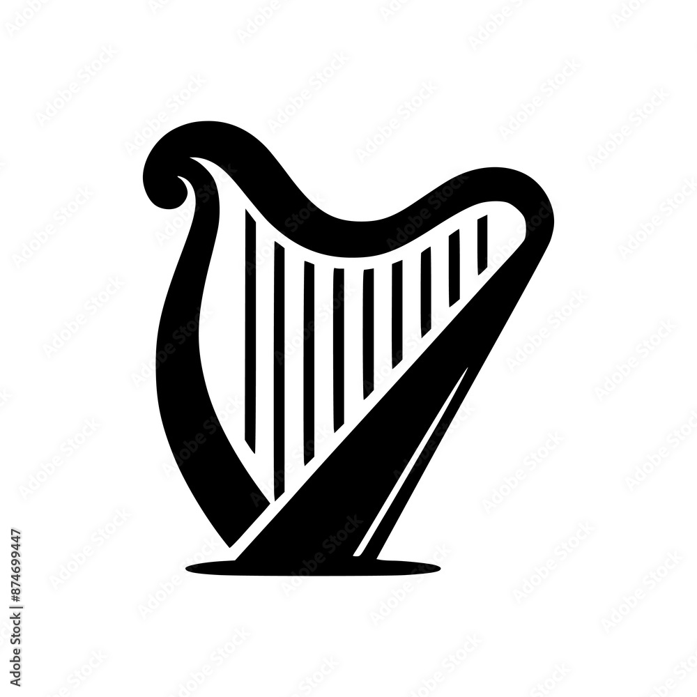 simple harp musical instrument logo vector illustration template design simple harp musical instrument logo vector illustration template design