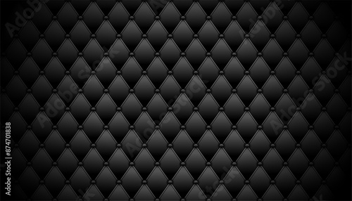 dark black quilted sofa pattern background in premium fabric