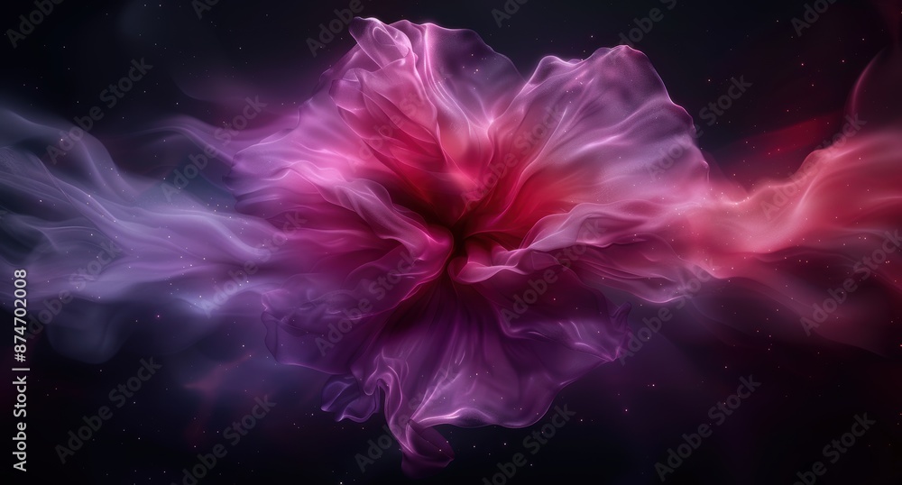 Obraz premium Vibrant pink flower in space