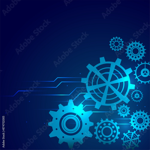 technology gear wheel motion background with text space