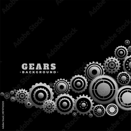 metallic gear wheel in motion dark background design