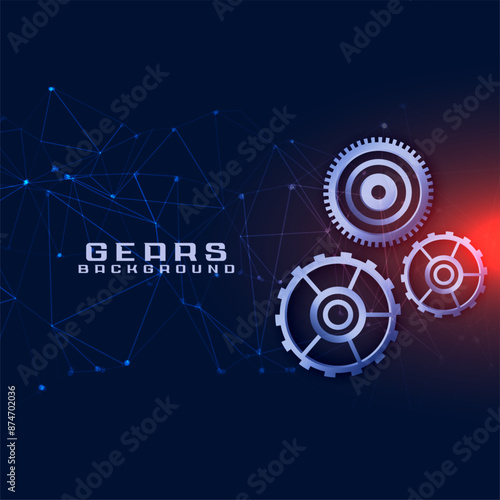 3d style metallic gearwheel background with shiny effect
