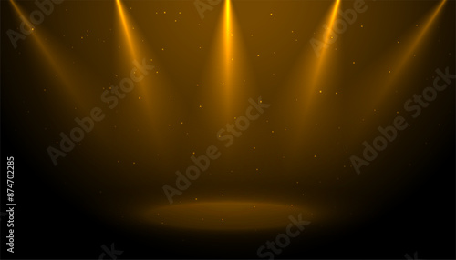 glowing spotlight effect on empty stage background