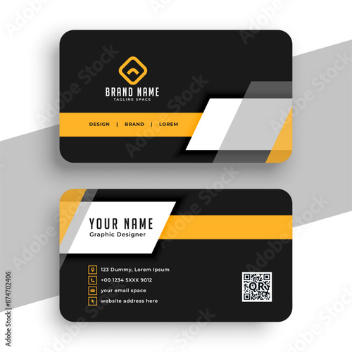 dark black business identity card  layout design