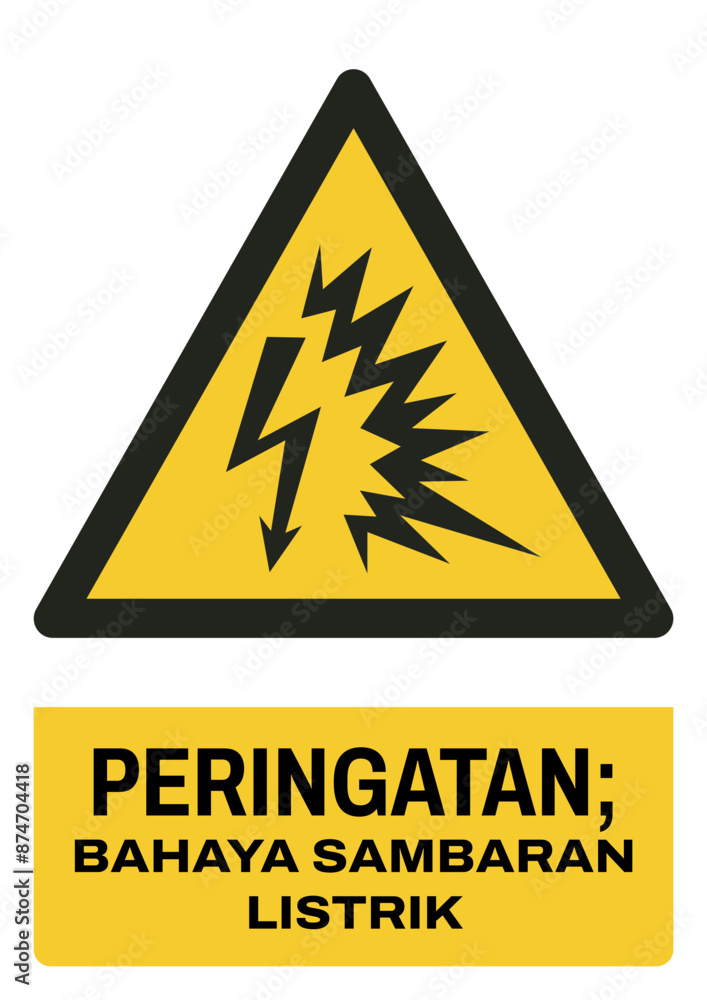 ISO warning safety signs in indonesian_peringatan; bahaya sambaran listrik size a4/a3/a2/a1 ISO warning safety signs in indonesian_peringatan; bahaya sambaran listrik size a4/a3/a2/a1