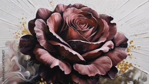 pink rose on old wooden background