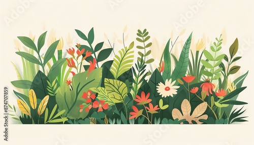 Endangered plants, protecting rare flora, flat design illustration