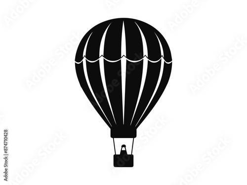 hot air balloon silhouette vector illustration