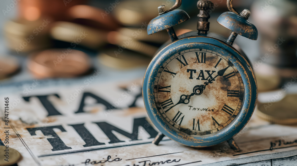 Fototapeta premium a time for sign with tax documents