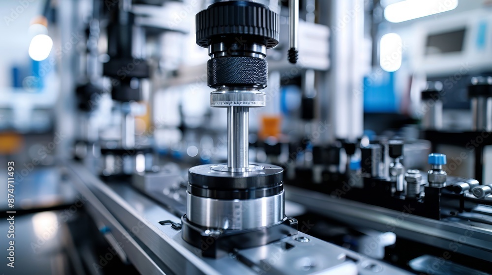 Close-up of precision measurement tools, displaying the calibration process for accurate units, in a modern lab environment Close-up of precision measurement tools, displaying the calibration process for accurate units, in a modern lab environment