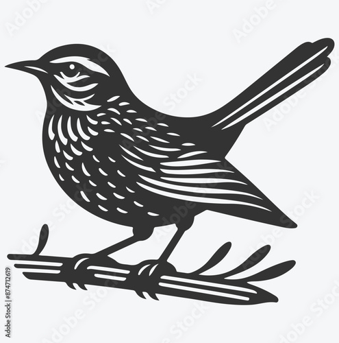 Majestic Lark Silhouette, Capturing Nature's Grace in a Timeless Silhouette