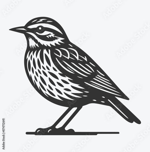 Majestic Lark Silhouette, Capturing Nature's Grace in a Timeless Silhouette