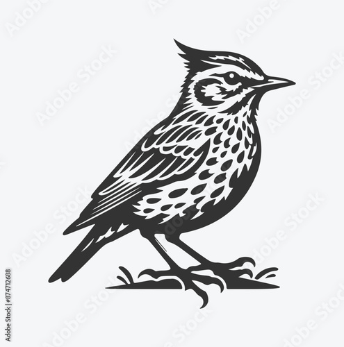 Majestic Lark Silhouette, Capturing Nature's Grace in a Timeless Silhouette