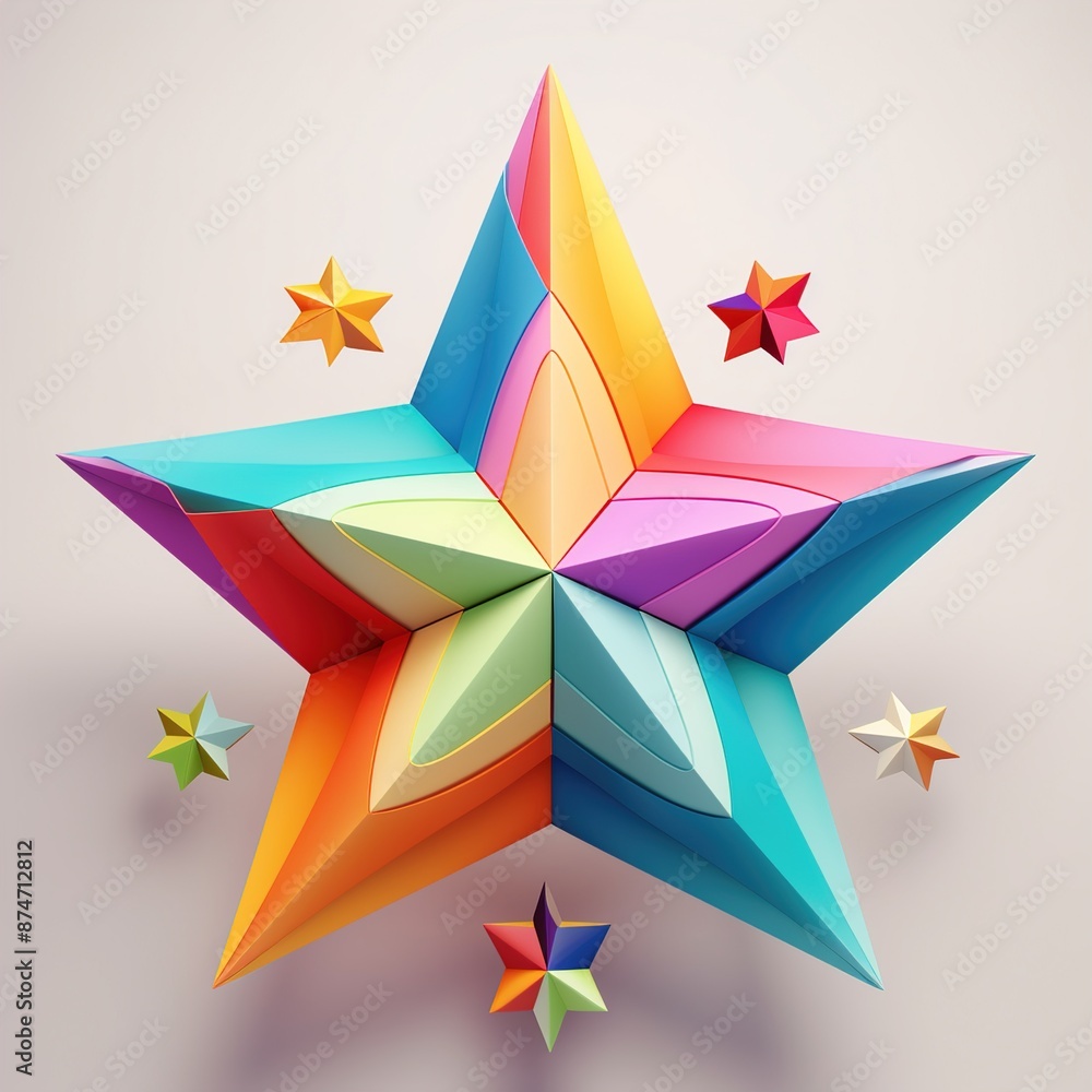 origami paper star on white origami paper star on white