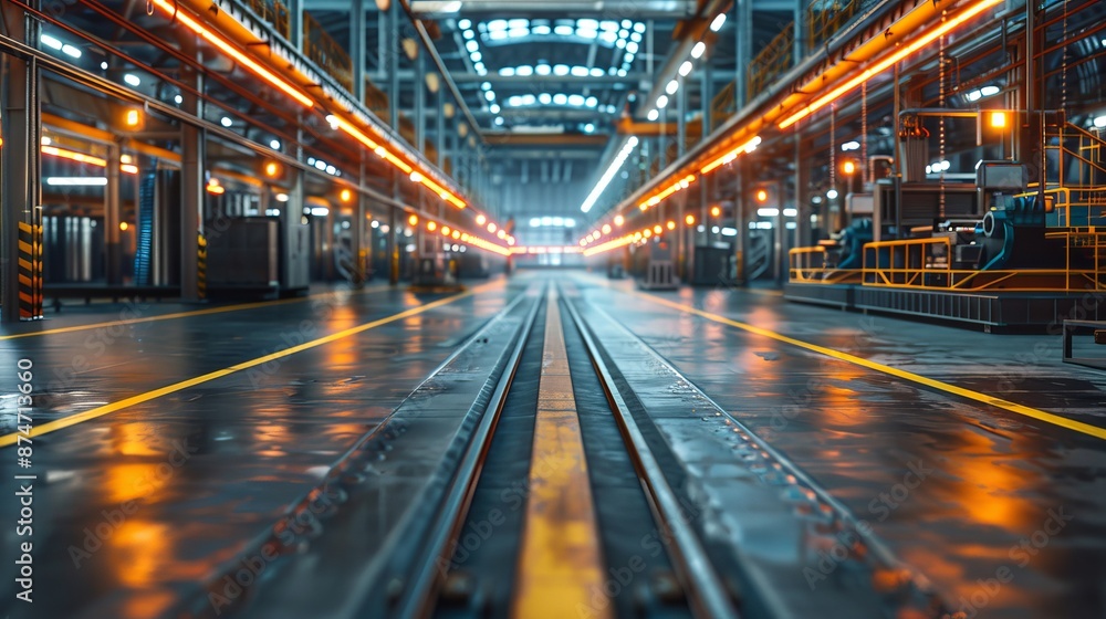 Futuristic manufacturing plant, showcasing innovative metal processing technology, sleek machinery, and modern industrial design Futuristic manufacturing plant, showcasing innovative metal processing technology, sleek machinery, and modern industrial design