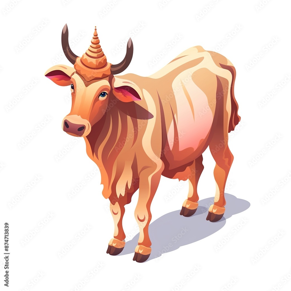 Fototapeta premium cow on white