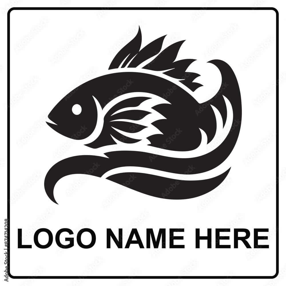 Fish silhouette best new logo vector , Vector set of linear logos and emblems fish and fishing abstract design elements Fish silhouette best new logo vector , Vector set of linear logos and emblems fish and fishing abstract design elements