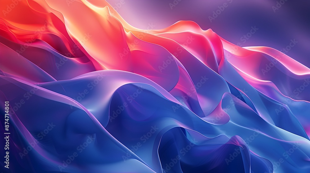 Obraz premium Captivating Abstract Gradient Landscape: A Luminous Harmony of Bold Color and Forms